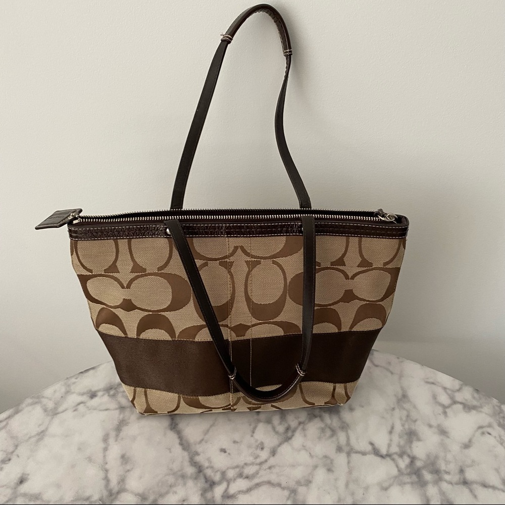 Classic Brown Coach Tote Bag
